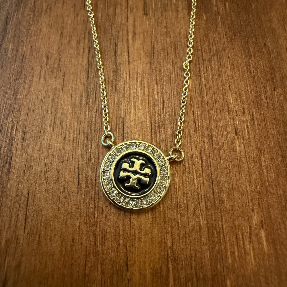 Tory Burch Gold and Black Pendant Necklace - Picture 2 of 4